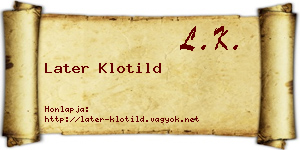 Later Klotild névjegykártya
